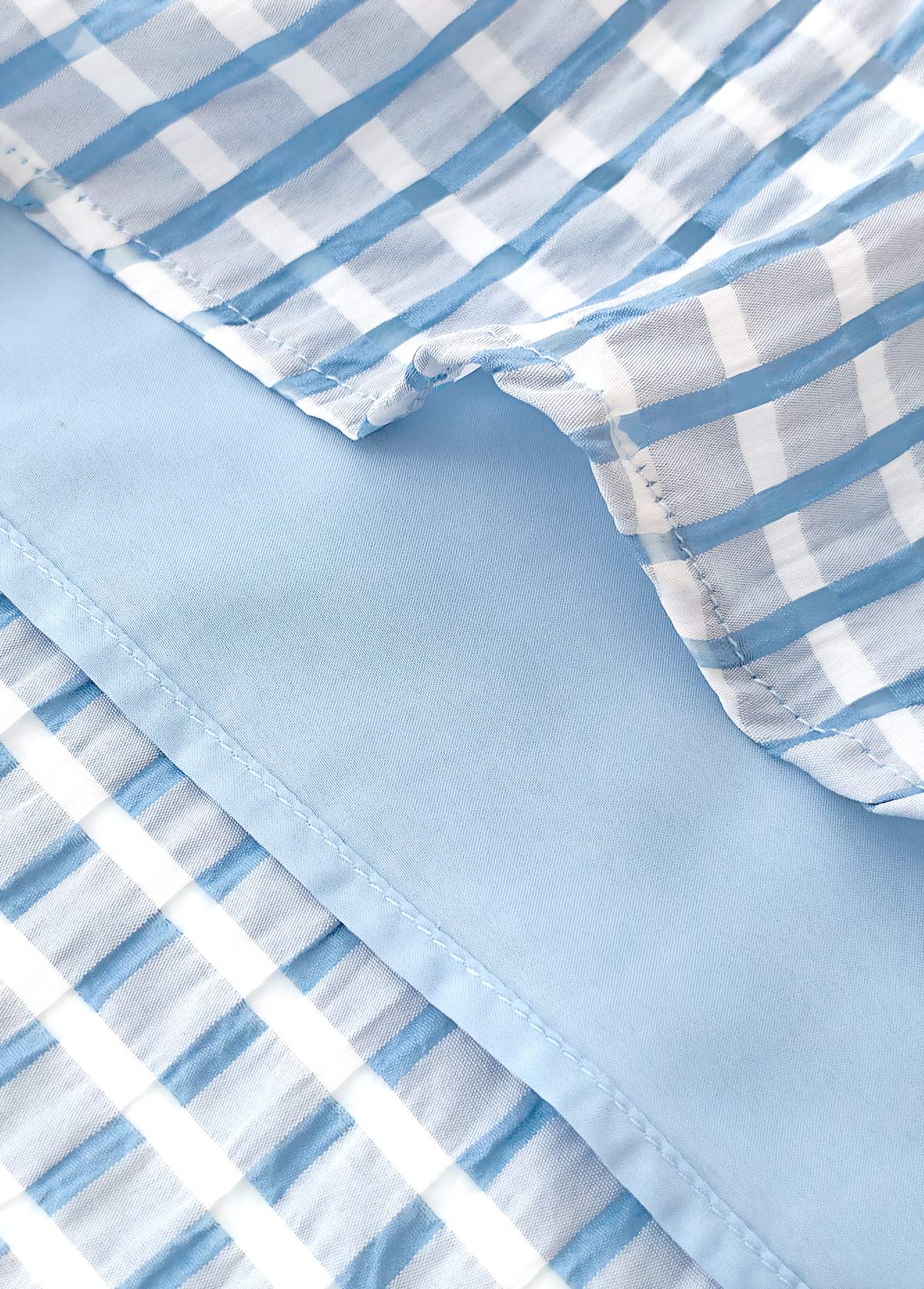 Light Blue Short A Line Sleeveless V Neck Dress | picture 