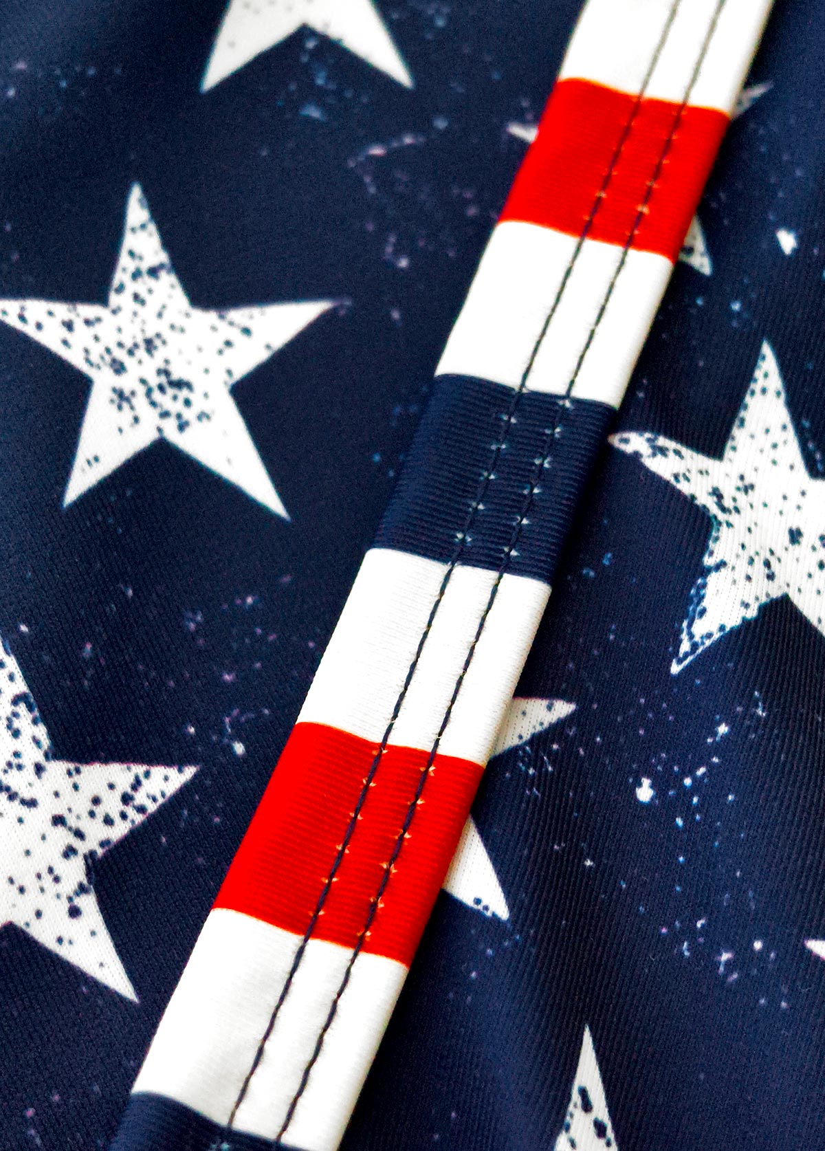 Mid Waisted American Flag Print Navy Bikini Set | picture 