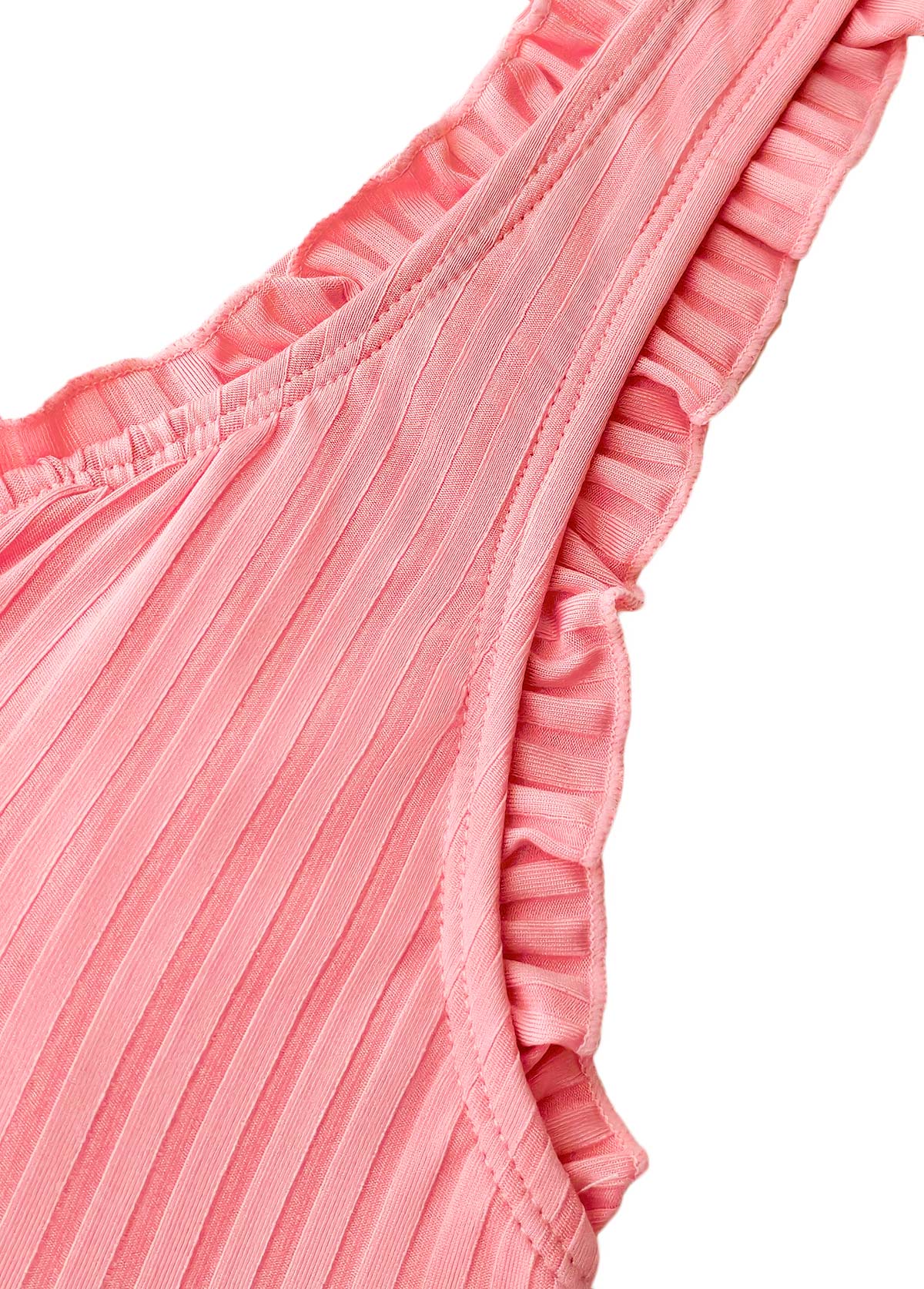 Mid Waisted Tropical Plants Print Dusty Pink Tankini Set | picture 