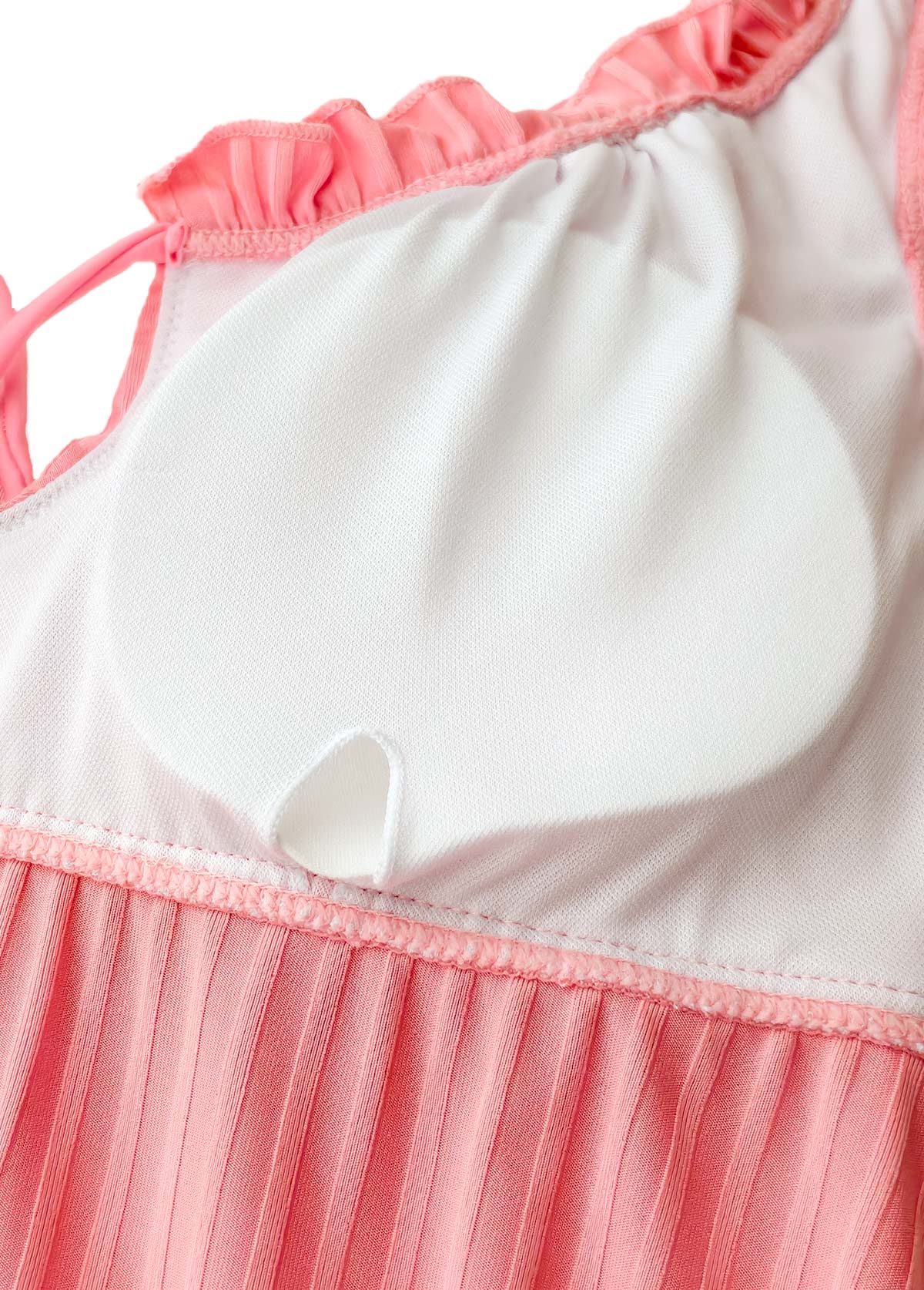 Mid Waisted Tropical Plants Print Dusty Pink Tankini Set | picture 