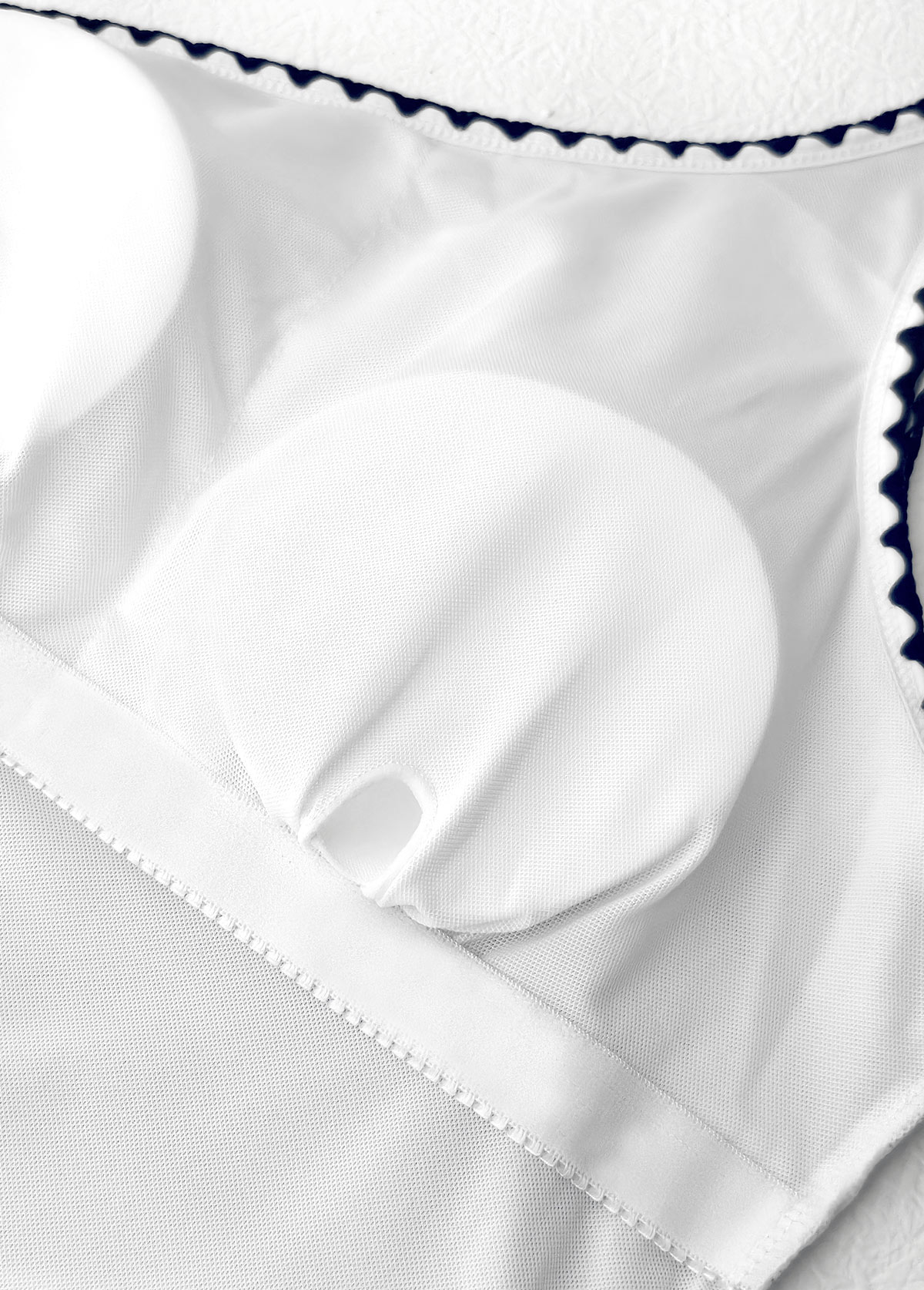 Striped Black High Elasticity One Piece Swimwear | picture 