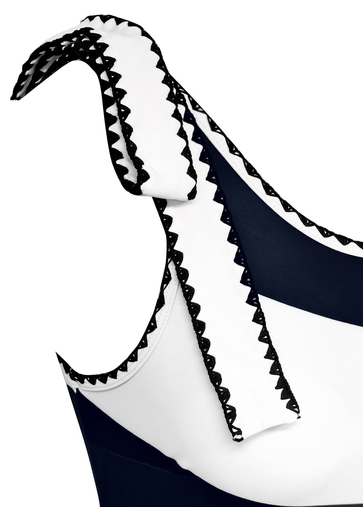 Striped Black High Elasticity One Piece Swimwear | picture 