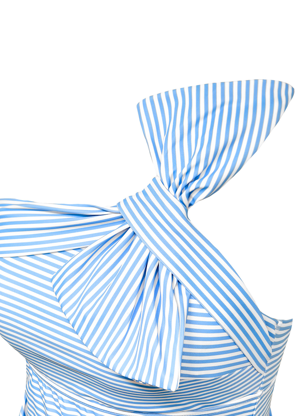 Mid Waisted Striped Light Blue Tankini Set | picture 