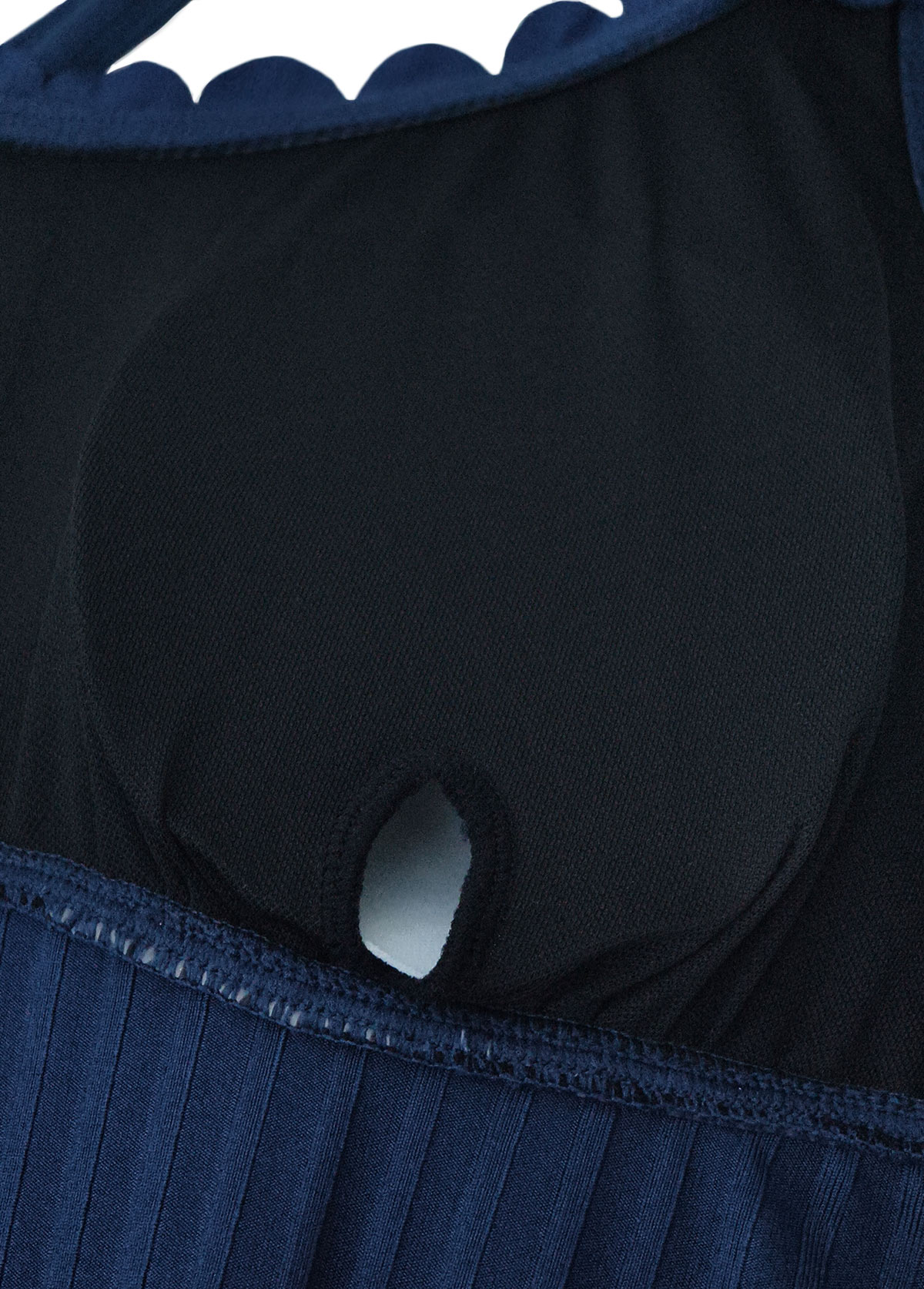 Mid Waisted Tropical Plants Print Navy Tankini Set | picture 