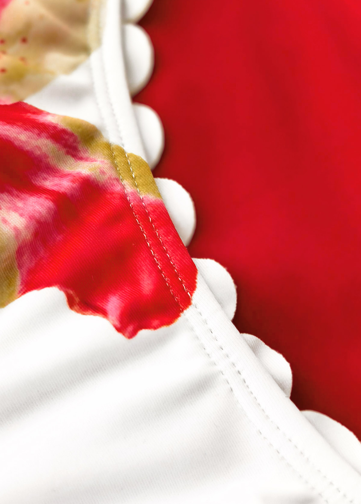 Mid Waisted Floral Print Red Tankini Set | picture 