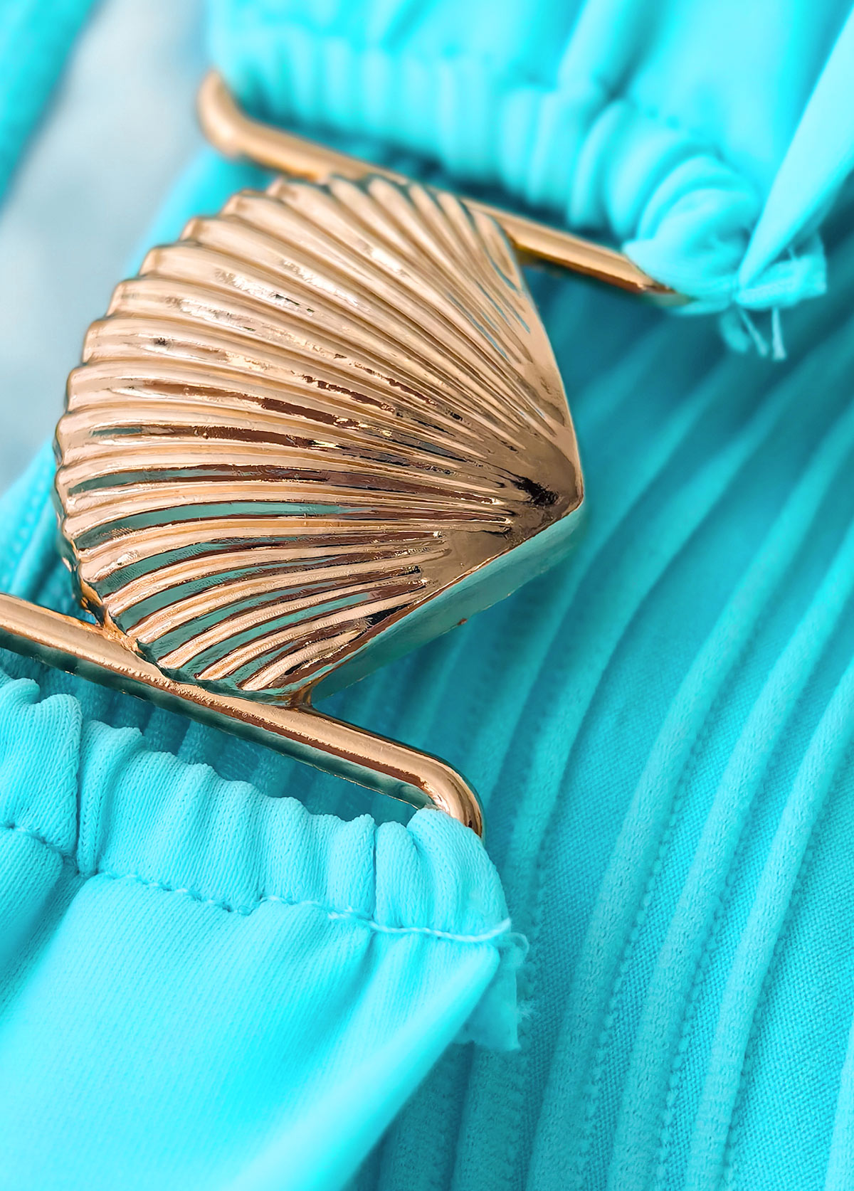 Mid Waisted Patchwork Cyan Bikini Set | picture 