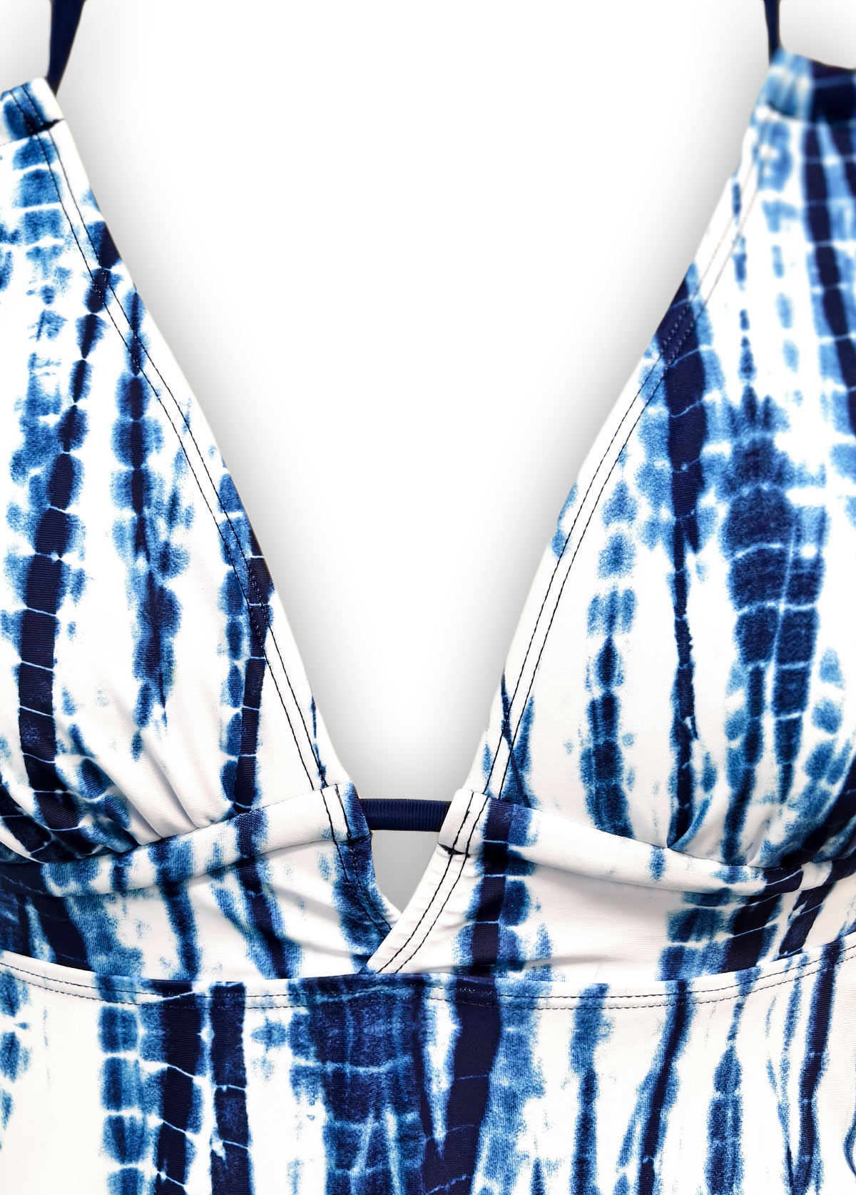 Mid Waisted Tie Dye Print Navy Tankini Set | picture 