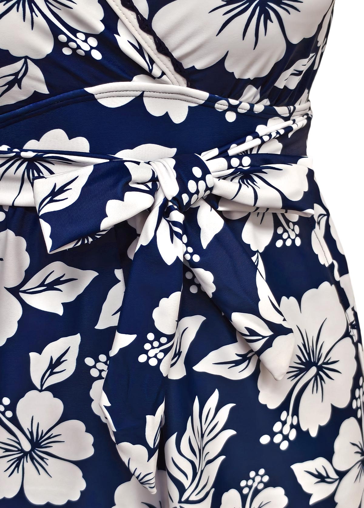 Floral Print Blue One Piece Swimwear | picture 