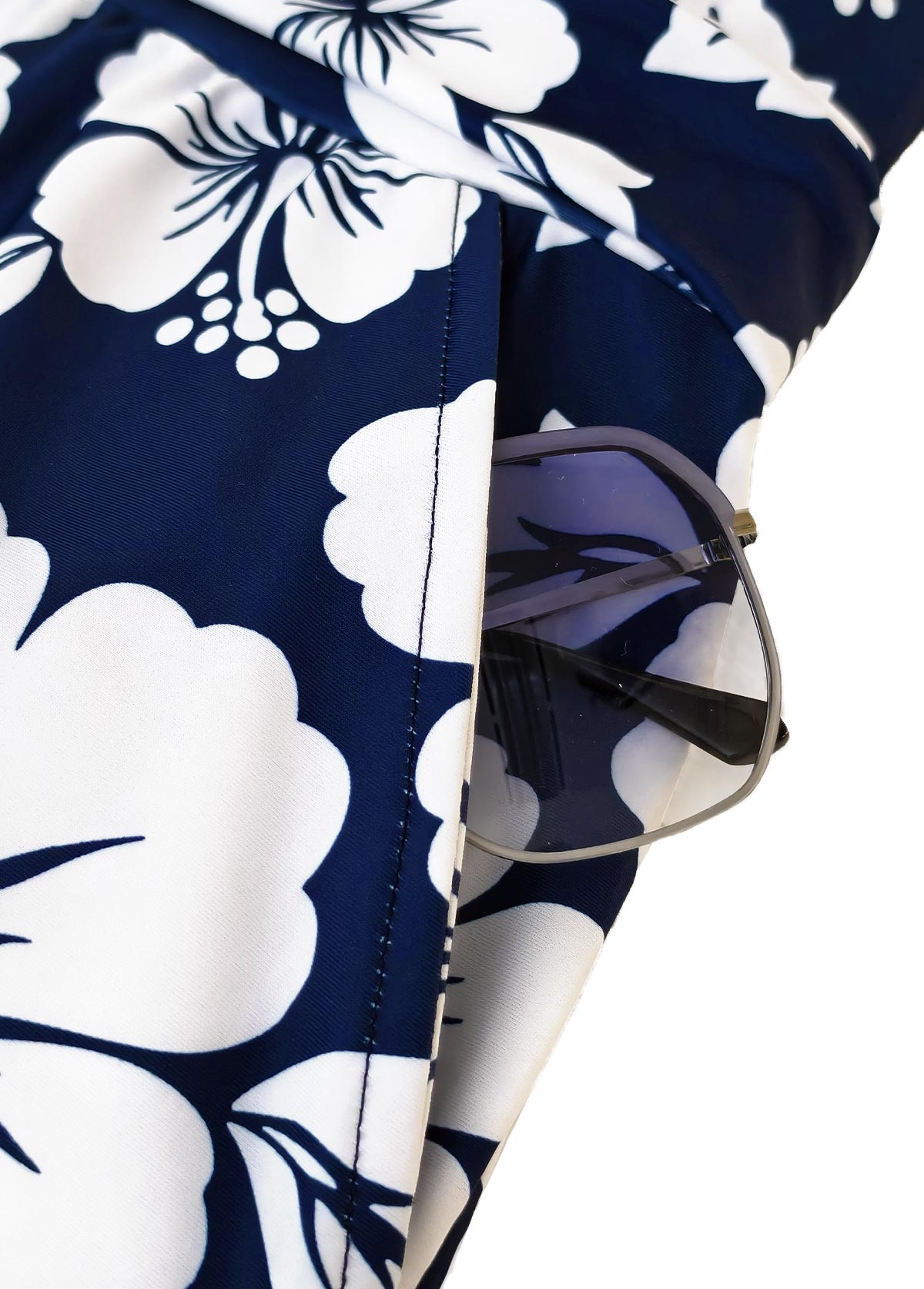 Floral Print Blue One Piece Swimwear | picture 