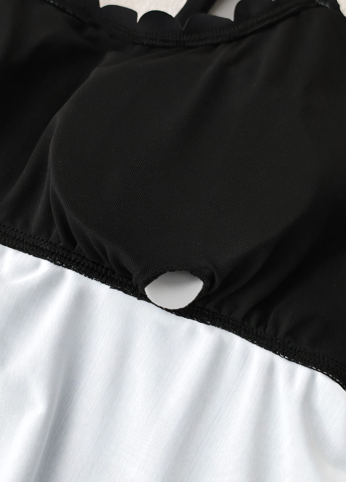 Mid Waisted Floral Print Black Tankini Set | picture 