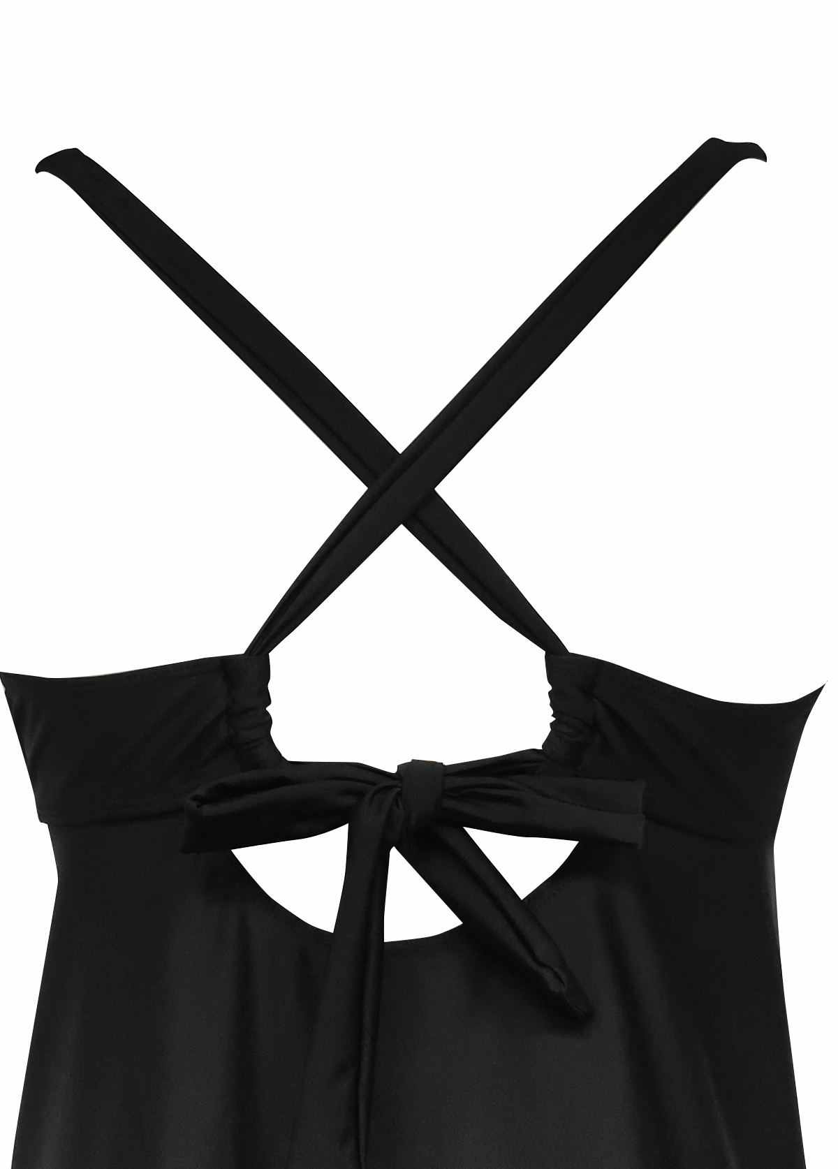 Mid Waisted Floral Print Black Tankini Set | picture 