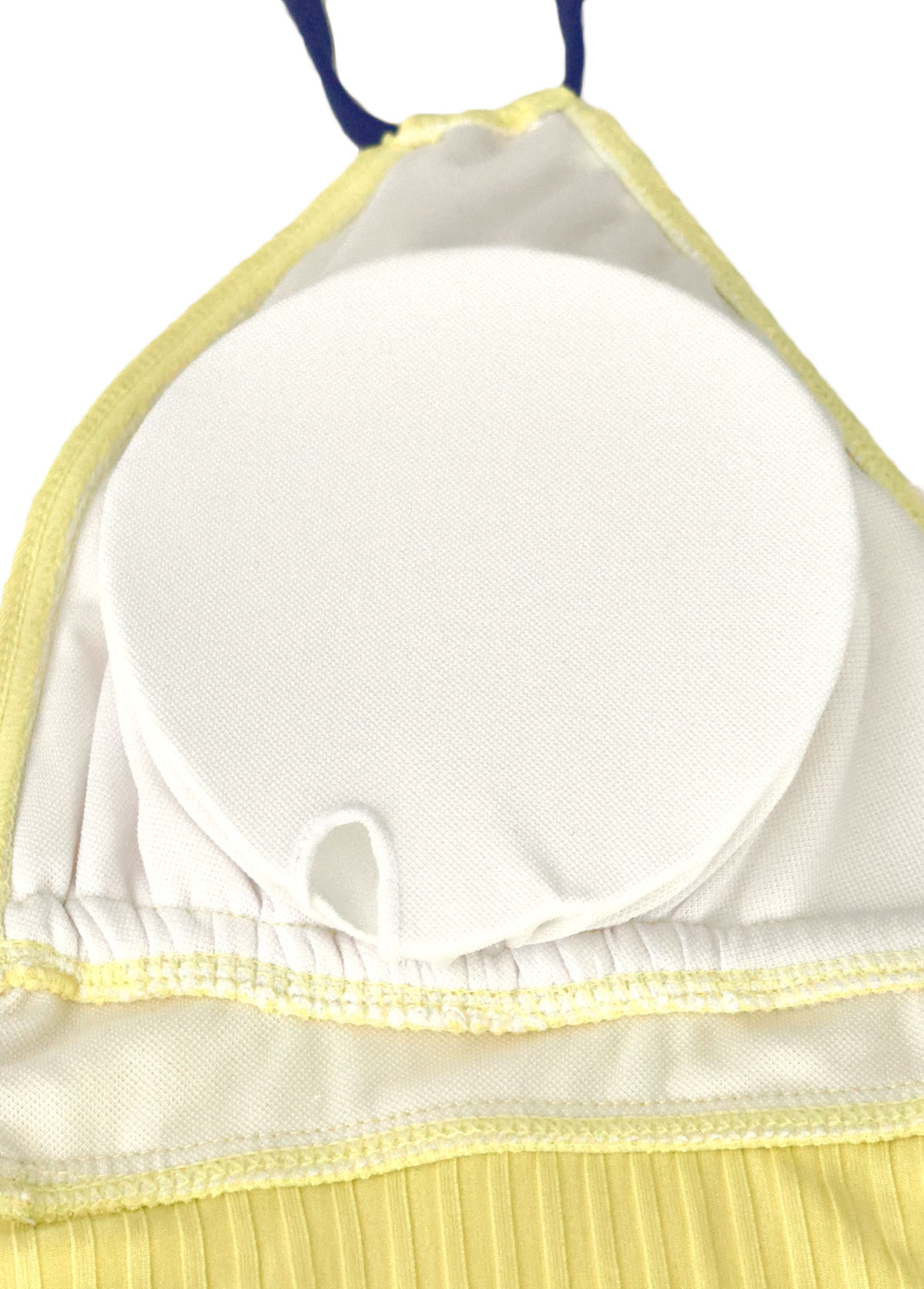 Mid Waisted Tropical Plants Print Light Yellow Tankini Set | picture 