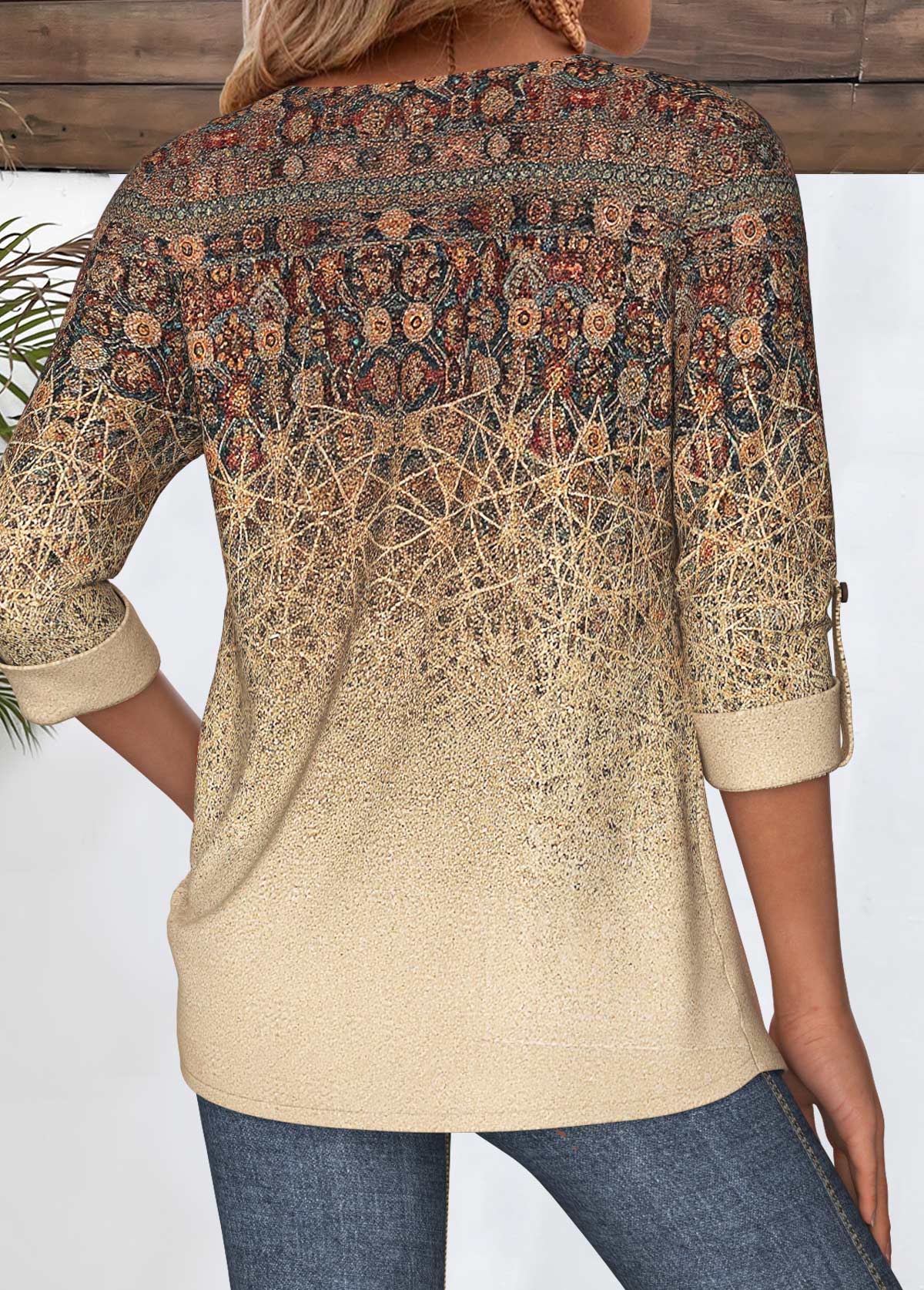 Light Coffee Tribal Print Shirt | picture 