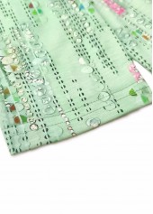 Light Green Criss Cross Geometric Printed Non-sequined T Shirt | thumb picture 