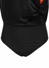 Tie Floral Print Black One Piece Swimdress | thumb picture 