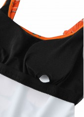 Tie Floral Print Black One Piece Swimdress | thumb picture 