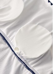 Contrast Binding Marine Life Print Navy Tankini Set | thumb picture 