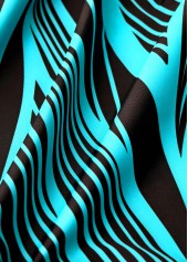 Tummy Coverage Mid Waisted Geometric Print Cyan Tankini Set | thumb picture 