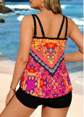 Plus Size Bowknot Multi Color Tribal Print Tankini Top-No Bottom | picture 5
