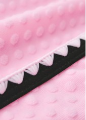 Contrast Binding Pink V-Neck Tankini Set | thumb picture 