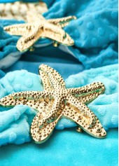 Cut Out Patchwork Cyan One Piece Swimwear | thumb picture 