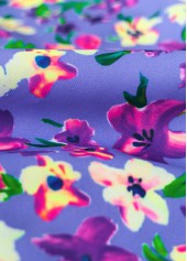 High Waisted Floral Print Light Purple Tankini Set | thumb picture 