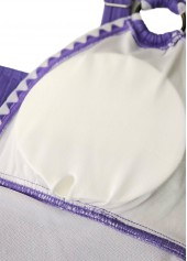 High Waisted Floral Print Light Purple Tankini Set | thumb picture 