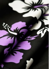 Mid Waisted Floral Print Light Purple Tankini Set | thumb picture 