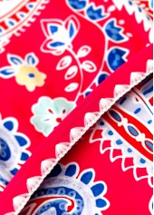 Mid Waisted Tribal Print Red Tankini Set | thumb picture 