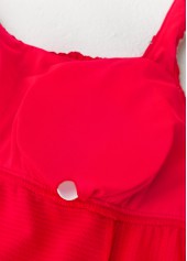 Mid Waisted Tribal Print Red Tankini Set | thumb picture 