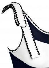 Striped Black High Elasticity One Piece Swimwear | thumb picture 