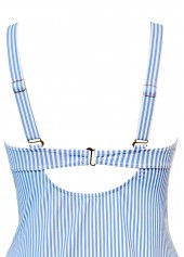 Mid Waisted Striped Blue Tankini Set | thumb picture 
