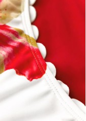 Mid Waisted Floral Print Red Tankini Set | thumb picture 