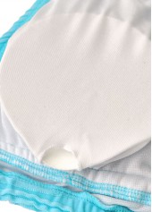 Mid Waisted Patchwork Cyan Bikini Set | thumb picture 