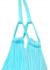 Mid Waisted Patchwork Cyan Bikini Set | thumb picture 