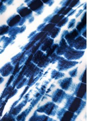 Mid Waisted Tie Dye Print Navy Tankini Set | thumb picture 