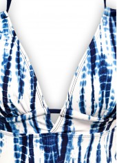 Mid Waisted Tie Dye Print Navy Tankini Set | thumb picture 