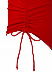 Striped Red V-Neck One Piece Swimwear | thumb picture 