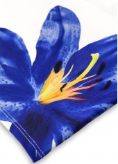 Mid Waisted Floral Print Royal Blue Tankini Set | thumb picture 