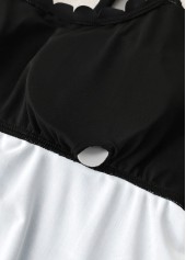 Mid Waisted Floral Print Black Tankini Set | thumb picture 