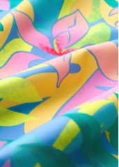 Mid Waisted Floral Print Blue Tankini Set | thumb picture 