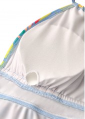 Mid Waisted Floral Print Blue Tankini Set | thumb picture 