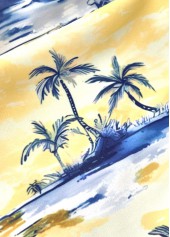 Mid Waisted Tropical Plants Print Light Yellow Tankini Set | thumb picture 