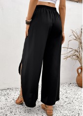 Black Flare Leg Elastic Waist High Waisted Pants | thumb picture 