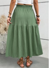 Green A Line Elastic Waist Maxi Skirt | thumb picture 