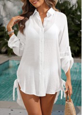 White Long Sleeve Shirt Collar Cover Up | thumb picture 