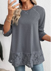 Dark Grey Marl Tummy Coverage Long Sleeve Hoodie