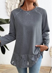 Dark Grey Marl Tummy Coverage Long Sleeve Hoodie | thumb picture 