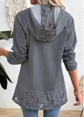 Dark Grey Marl Tummy Coverage Long Sleeve Hoodie | thumb picture 