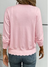 Pink Tummy Coverage Long Sleeve V Neck Light Cardigan | thumb picture 